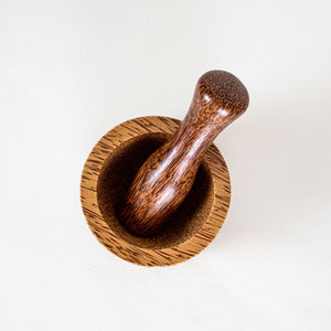 huski home coconut wood mortar and pestle for grinding herbs and spices for cooking and home remedies