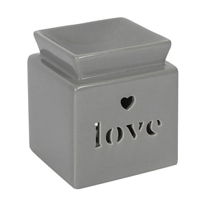 Ceramic Wax Burner - Love - Grey