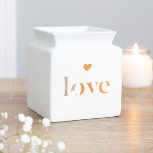Wax Burner & Melts Gift Box Set - Love - White