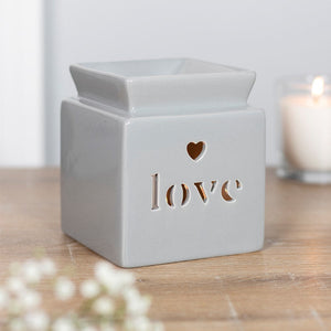 Wax Burner & Melts Gift Box Set - Love - Grey