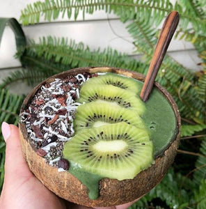 huski home eco friendly sustainably made coconut shell bowl - coconut bowls for cereal, soups, smoothies, and more