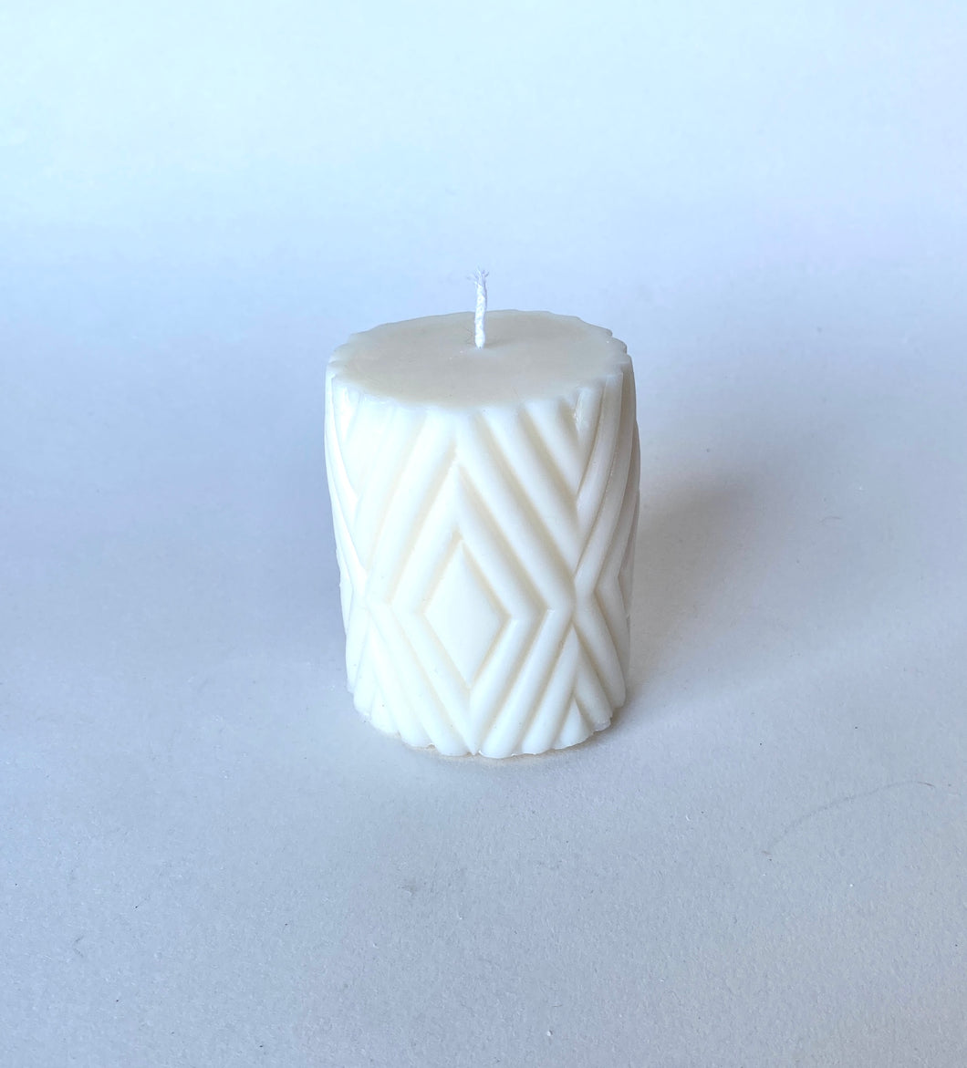 Diamond Pillar Sculpted Candle